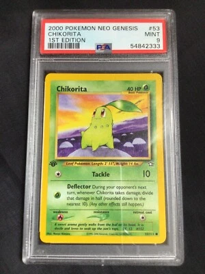 Pokemon Cards: 1st Edition Neo Genesis Common: Chikorita 53/111: PSA 9 - Image 1 of 4