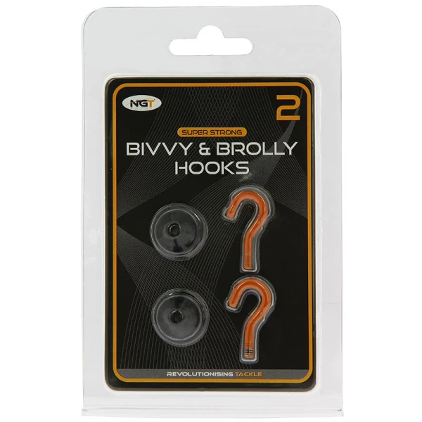 NGT Magnetic Bivvy Hooks with Backing Plates - 2 Pack