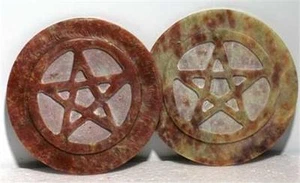 Pentagram 3" Soapstone Altar Tile or Candle Holder! - Picture 1 of 2