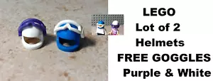 LEGO Motorcycle Goggles Lot of 2 Helmets with FREE Purple GOGGLES Blue Friends - Picture 1 of 1