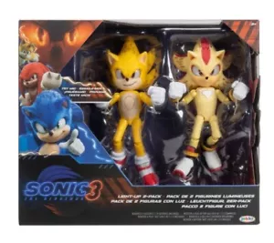 Sonic 3 Movie Super Shadow Super Sonic Jakks Pacific Light Up 2er Pack SCHNELLER VERSAND - Bild 1 von 1