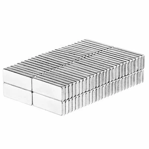 Imanes de bloque de tierras raras de neodimio de 1/2 x 3/16 x 1/16 pulgadas N52 (paquete de 100) - Imagen 1 de 2