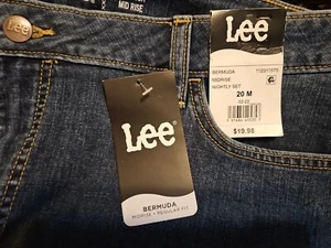 Lee Regular Fit Midrise Denim Bermudas Shorts Neu mit Etikett Damen 20 M Stretch - Bild 1 von 4