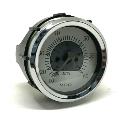 VDO Allentare White / Grey 60MPH 3-3/8" (85mm) Pitot Speedometer 260-13291 - Image 1 of 3
