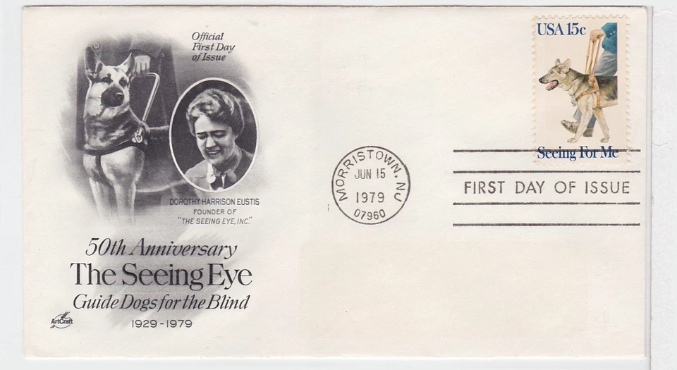 TurtlesTradingPost- Seeing Eye Dogs -1979 FDC #1787- Artcraft Cachet - Image 1 of 1