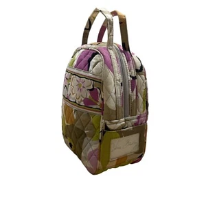 Vera Bradley beige & rosa gesteppte Blumenmuster Let's Do Lunch in Portobello Road Beuteltasche - Bild 1 von 7