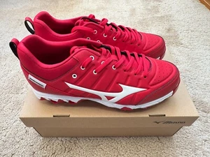 Mizuno 9-Spike Ambition 2 Baseball/Softball Metall Stollen, rot-weiß Schuhe Größe 8 - Bild 1 von 9