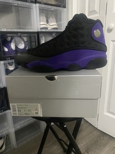 white and purple jordan 13