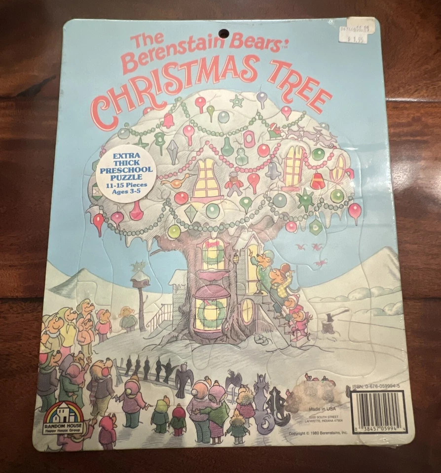 VTG 1980 Random House The Berenstain Bears Christmas Tree Puzzle Sealed New - Image 1 of 4