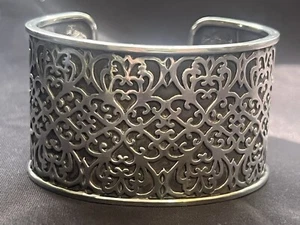Silpada Sterling Silver Bracelet 1.68” Wide Cuff Filigree Scroll 925 Heavy 62g - Picture 1 of 6