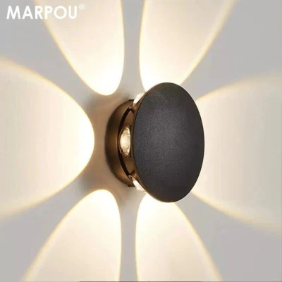 MARPOU LED Wall Lights Modern Wall Lamps Sconces Bedroom Patio Indoor Outdoor Lighting