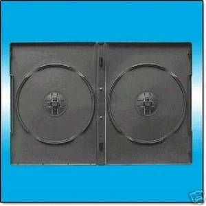 100 BLACK 14MM DOUBLE DVD CASES - CLIPS ON SPINE - PSD33 OR BL32 - Picture 1 of 1