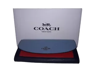 COACH F56492 Geo Color Block Slim Envelope Wallet NWT $265 Red Blue Navy Silver - Picture 1 of 7