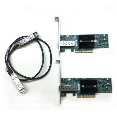 LOT OF 2 MNPA19-XTR 10GB Mellanox ConnectX-2 10Gbe 1m SFP+ Cable Network Card - Image 1 of 4