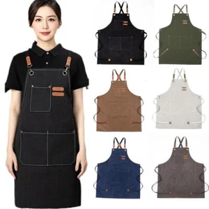 Heavy Duty Canvas Woodworking Shop Work Aprons Men Women Adjustable with P S2T8 - Picture 1 of 24