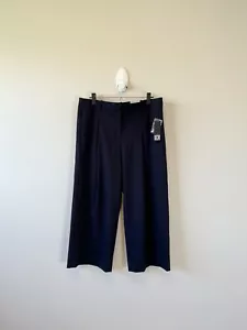 Liz Claiborne Wide Leg Cropped Dress Pants Navy Women's Size 12 NWT's - Picture 1 of 9