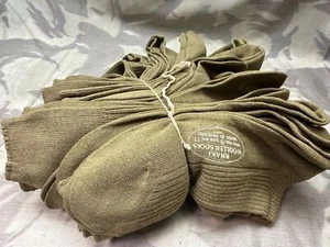 Original British Army WW2 New Old Stock Officers Wool Khaki Socks - Varied Sizes - Picture 1 of 19