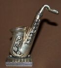 Vintage kleine spanische Saxophon Metallfigur