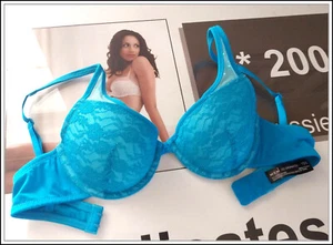 Ed It Ed-Coordinates-Ladies-Size 10B-Lace Trim-Padded-Underwire Bra-Aqua Blue - Picture 1 of 3