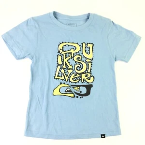 Quiksilver Boys Graphic T-Shirt Youth 5 Light Blue w Yellow Cotton Crew Tee NEW - Picture 1 of 4