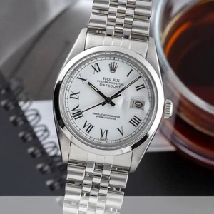 Rolex Datejust 36 Edelstahl White Buckley Dial Automatik Herrenuhr Ref. 116000 - Bild 1 von 14