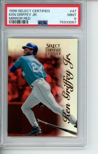 Ken Griffey Jr. Mariners 1996 Pinnacle Select Certified Mirror Red /90 PSA 9