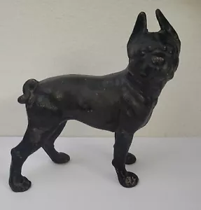 Antigua estatua vintage de hierro fundido para tope de puerta de perro Boston Terrier - Imagen 1 de 8