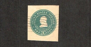1903 U.S. STAMPED ENVELOPE 1c Grn on Buff Franklin Sc#U381 Used VF - Picture 1 of 1