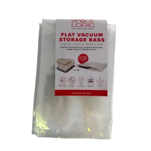 BOLSAS PLANAS DE ALMACENAMIENTO AL VACÍO SPACE LOGIC - PAQUETE DOBLE MEDIANO - Imagen 1 de 12