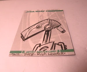 BATTLE DROID 2008 TOPPS STAR WARS CLONE WARS ARTISTA SKETCH CARD di Rich Woodall - Foto 1 di 7