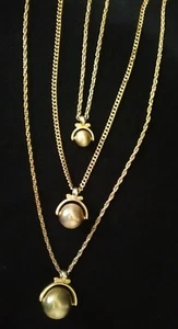 RARO-GOLDETTE 3 Hilos, Bola Giratoria/Esfera GT Metal De Colección Collar llamativo - Imagen 1 de 7