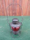 Vintage Train Railroad Lantern Railway CNR HIRAM PIPER CO with RED Glass Globe