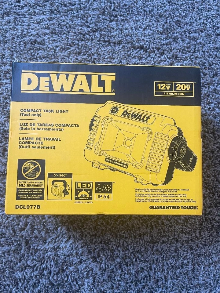 Brand New DEWALT DCL077B 12V/20V 2000 LUMENS Compact Task Light (Tool Only) - Image 1 of 1