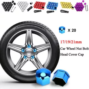 20X Universal Chrome Alloy Wheel Nut Bolt Covers Caps Key for Car 17/19/21mm UK - Picture 1 of 21