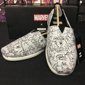 Toms x Marvel Men's Classic White Marvel Concept Art Print Shoes - Picture 1 of 6
