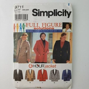 Simplicity Womens Pattern Jacket UNCUT Vintage 1990s - Plus Sizes 18W - 32W - Picture 1 of 7