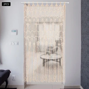 2x Boho Makramee Wandbehang Tapestry Tür Fenster Vorhang Hochzeit 85cm x200cm - Bild 1 von 8