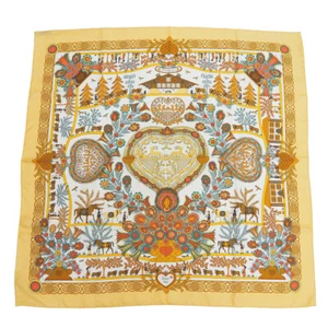 HERMES Carre90 Decoupages Seidenblume Herz Pferd sc00251 - Bild 1 von 10