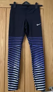 Nike Epic Luxe Full Length Running Leggings - Purple/Blue Stripe - Size XS - Picture 1 of 8
