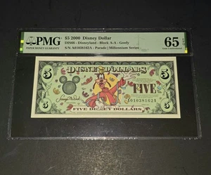 2000 Disney Dollar 5 $ Goofy PMG 65 EPQ Gem Uncirculated RARE 🔥📈 - Bild 1 von 4