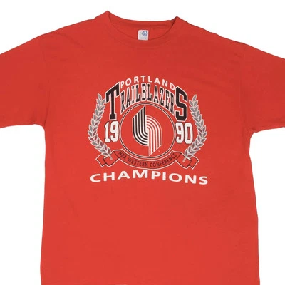 CAMISETA VINTAGE NBA PORTLAND TRAILBLAZERS CHAMPIONS 1990 GRANDE HECHA EN EE. UU. Foto 1 de 4