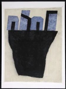 Keidel, Barbara - Häuser auf Felsen - 1996 - Mischtechnik - handsigniert UNIKAT - Bild 1 von 3