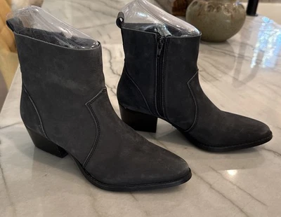 Botas de couro Crawford Nubuck cinza/preto esplêndidas estilo ocidental tamanho 7,5 - Imagem 1 de 4