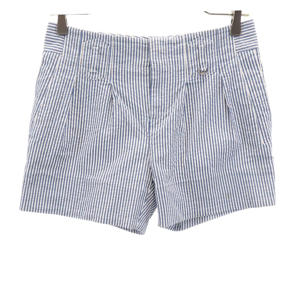 Pantalones Cortos GUCCI Hechos en Italia Patrón de Rayas Seersucker 36 Blanco Mujer Foto 1 de 4