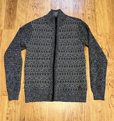 Suéter Buffalo David Bitton Hombre Forrado de Vellón Cremallera Tejido Negro/Gris Talla L Foto 1 de 4