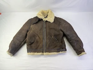 Chaqueta de Vuelo Schott Tipo B-3 EE. UU. Piel de Oveja Talla 44 Marrón Cuero Mouton USADA - Imagen 1 de 18