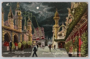 Postal de colección Coney Island NY New York Luna Park in Moonlight Amusement Park 1907 - Imagen 1 de 2