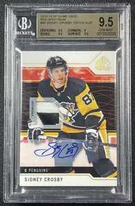 SIDNEY CROSBY BGS 9.5 2018-19 SP GAME USED RED SPECTRUM PREMIUM GU PATCH AUTO /5 - Picture 1 of 2