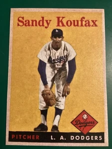 1958 Topps Style Sandy Koufax Variation Card Los Angeles Dodgers - Picture 1 of 2