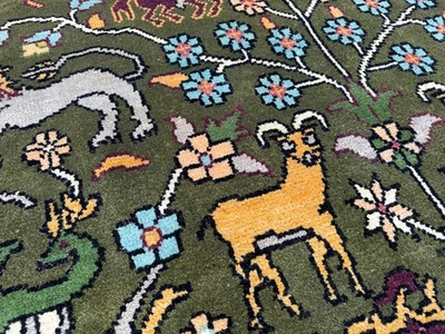 9 x 12 зеленый шерстяной ковер ручной работы восточный ручной вязки ручной работы oushak цветной новый - Изображение 1 из 4